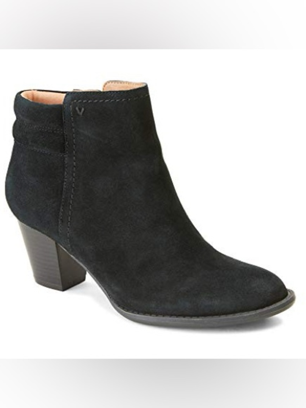 Vionic Jessie Water Resistant Suede Leather Ankle Boots Booties Black Size 8.5